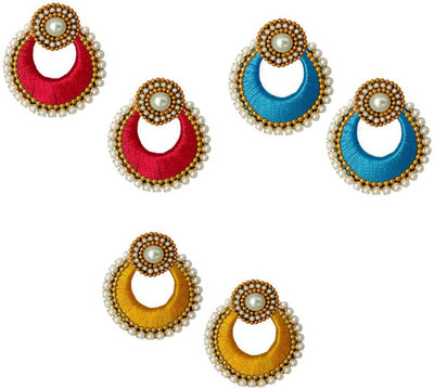 Chandbali silk sales thread earrings price