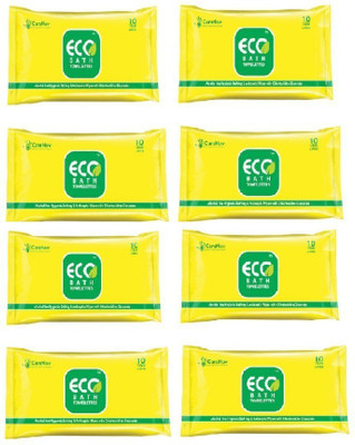

ECO Bath Alcohol free Hygenic and Antiseptic Large Bathing Wipes in a resealable Pouch (8 X 10 = 80 wipes)(Pack of 80)