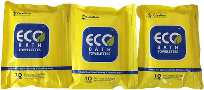 

ECO Bath Towelettes X-Large Ziplock Pack 3 x 10 Wipes = 30 Wipes(Pack of 30)