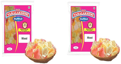 

varalakshmi Mixed Flavoured Sabudana Papad 500 Grams (Pack of 2) Masala Papad 1000 g(Pack of 2)