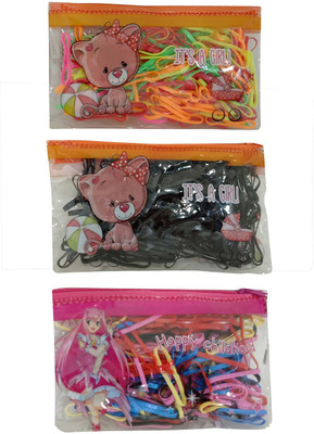

Prime Set of 3 Multipurpose Hair Rubber Bands for Girls and Women for Daily Use, Multicolor Hair Band(Multicolor)