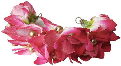 

Bueno Fancy Velvet Flowered Hair Gajra/Veni Used For Dance Functions And Parties (Pink/White) Bun(Pink)