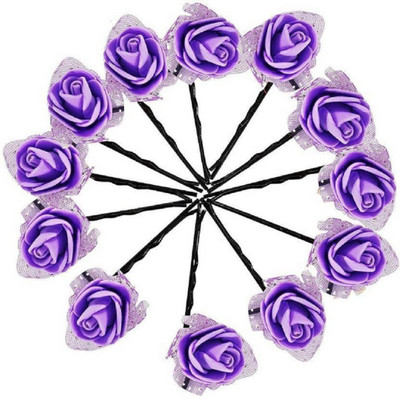 

Bueno Traditional Wedding Juda Hair Pins Accessories For Girls and Women Hair Pin(Purple)