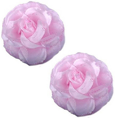 

INAAYA Fabric Rose Flower Hair Clip Hairpin Brooch Style Accessories For Girls, Set Of 2, Pink Hair Clip(Pink)