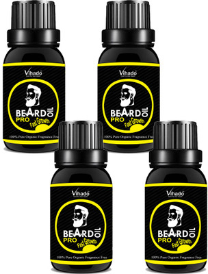 

VIHADO Beard Mustache Growth Oil PRO fast growth 10 ml (Pack of 4) Hair Oil(10 ml)