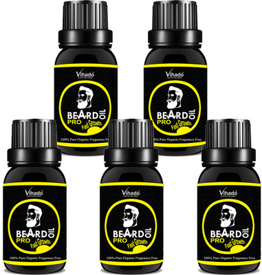 

VIHADO Mooch and Beard Oil men PRO fast growth 10 ml (Pack of 5) Hair Oil(10 ml)