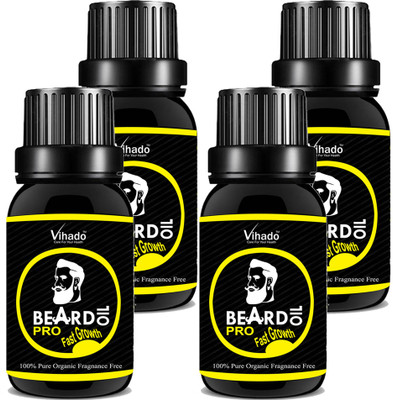 

VIHADO All Natural Beard Oil PRO fast growth 10 ml (Pack of 4) Hair Oil(10 ml)