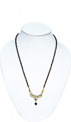 

manomay jewellers Gold Plated Mangalsutra studded with American Diamonds For Women Alloy, Zinc Mangalsutra