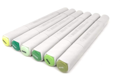 

Brustro Twin Tip Alcohol Based Marker Set of 6 (Greens)(Set of 6, Greens)