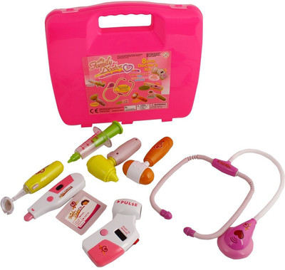 

Kaarq tor Battery Operated Doctor Set 8 Pcs Kit With Lights & Sound For KidMy Family Docs(Pink)