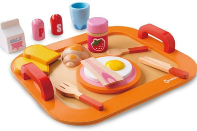 

Baby Tintin Family Wooden Nutrition Breakfast Food Kitchen Pretend Water-Based Paint Educational Toys Set - 16 Pieces