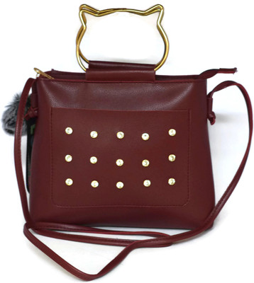 

Ferishta Women Evening/Party, Casual, Formal Maroon Rexine Sling Bag