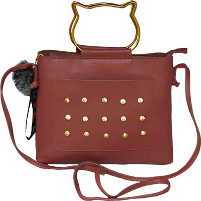 

Ferishta Women Evening/Party, Formal, Casual Brown Rexine Sling Bag