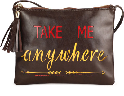

People Women Casual Brown PU Sling Bag