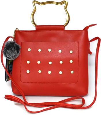 

Ferishta Women Evening/Party, Casual, Formal Red Rexine Sling Bag