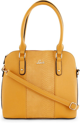 

Lavie Women Evening/Party Yellow Genuine Leather Satchel