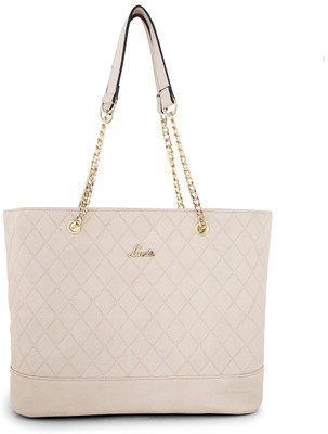 

Lavie Women Evening/Party Beige Genuine Leather Tote