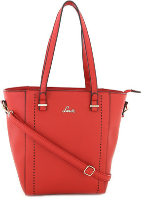 

Lavie Women Evening/Party Red Genuine Leather Tote