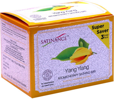

Satinance Ylang Ylang Aromatherapy Bathing Bar (Transparent) 300g (3x100g) Super Saver Pack - Sulphate, Parabeen, SLS Free, No added Perfume & Colour(300 g)
