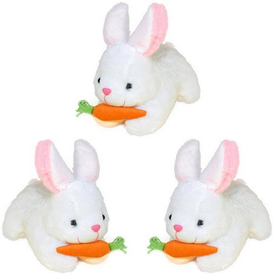 SPD TEDDY Cute Soft Rabbit With Carrot 3 Combo - 27.4 cm (White) - 27.04 cm(White)