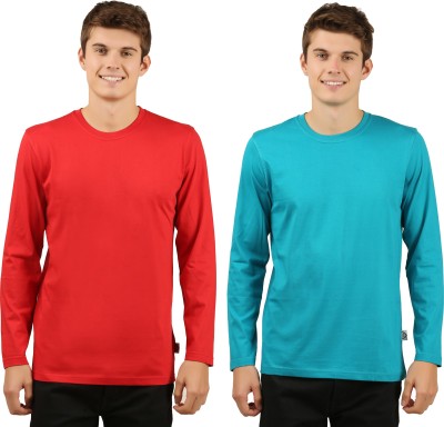 zebu Solid Men Round Neck Multicolor T-Shirt
