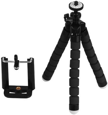 

BUY GENUINE Universal Velvet Finish Flexible Style Tripod for Camera, DSLR, Smartphones with Universal Mobile Mount Adapter & Screw Tripod(Black, Supports Up to 1000)