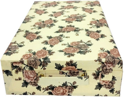 

Addyz Rose Printed 6 Rods Bangle Box Jewellery Vanity Box(Cream)