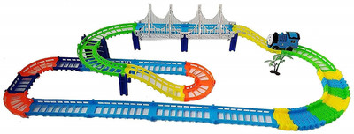 

Bestie Toys Tomas Train Set with Bridge and Bumpy Tracks DIY 75 Pcs(Multicolor)