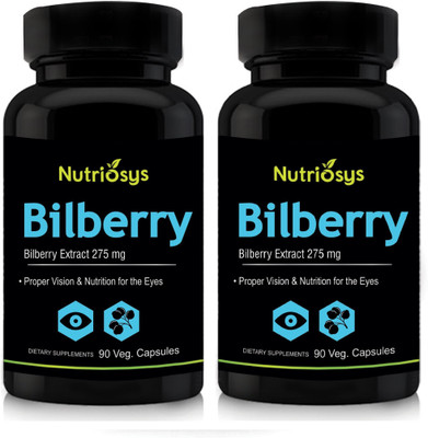 

Nutriosys Bilberry Extract - 275mg (180 Veg Capsules)- Pack of2(180 No)