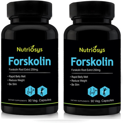 

Nutriosys Forskolin - 250mg (180 Veg Capsules)- Pack of 2(180 No)