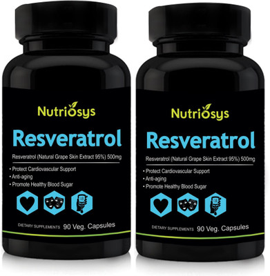 

Nutriosys Resveratrol - 500mg (Veg Capsules)- Pack of 2(180 No)