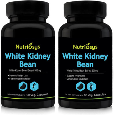 

Nutriosys White Kidney Bean Extract - 500mg (Veg Capsules)-Pack of 2(180 No)