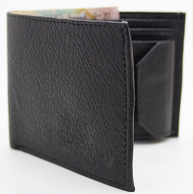 

MS Men Formal Black Artificial Leather Wallet(10 Card Slots)