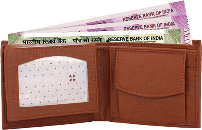 

wild hors Men Tan Artificial Leather Wallet(6 Card Slots)