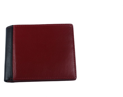 

TRP TRADERS Men Casual Black, Maroon Genuine Leather Wallet(5 Card Slots), Red