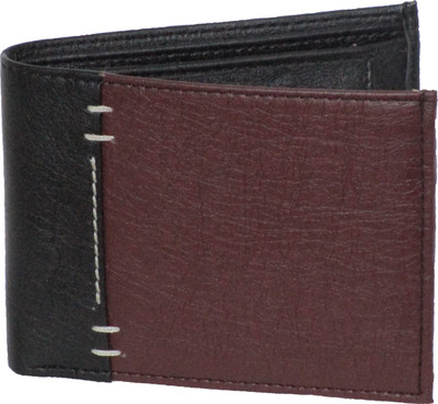 

pocket bazar Men Brown, Tan Artificial Leather Wallet(3 Card Slots), Black