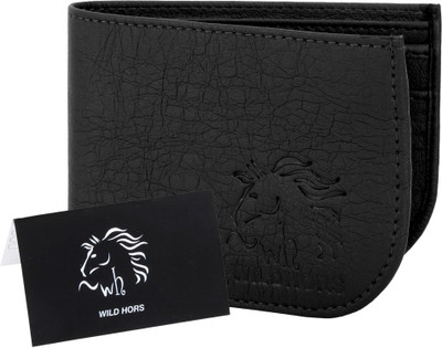 

wild hors Boys Black Artificial Leather Wallet(4 Card Slots)