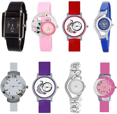 

HKG New Stylish Braned 8 Multi Color Dial Girl Watch Watch - For Women