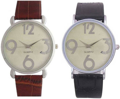 

HKG Silver Dial Lather Belt Proffesional Boys & Men Watch Watch - For Men