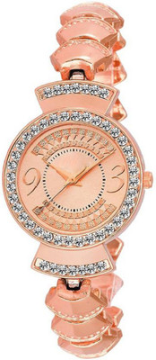 

HKG Fancy Braslate Diamond Rose Gold Women & Girls Watch - For Women