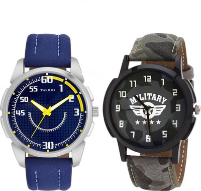 Tarido New Generation grey dial grey leather strap analog wrist Analog Watch  - For Men