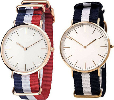 

Exotica Watch Combo Of 2 | Red, White, Blue & Black Colored Watch - For Men