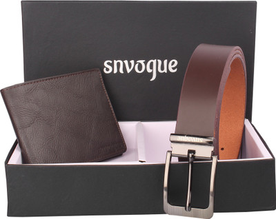 

SNVOGUE Belt, Wallet Combo(Brown)