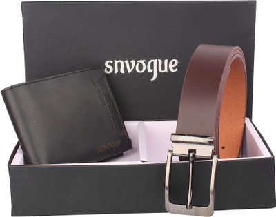 

SNVOGUE Belt, Wallet Combo(Brown)