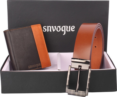 

SNVOGUE Belt, Wallet Combo(Brown)
