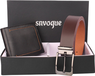 

SNVOGUE Belt, Wallet Combo(Brown)