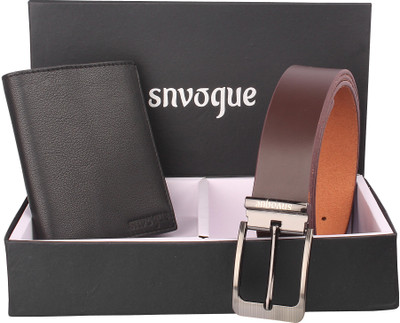 

SNVOGUE Belt, Wallet Combo(Brown)