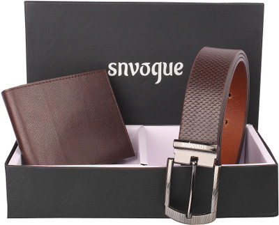 

SNVOGUE Belt, Wallet Combo(Brown)