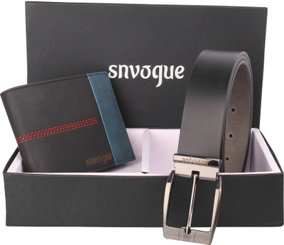 

SNVOGUE Belt, Wallet Combo(Brown)