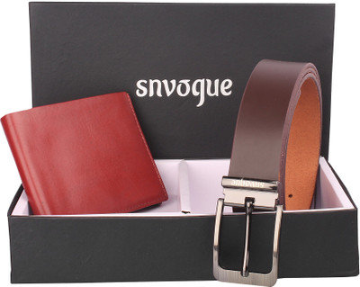 

SNVOGUE Belt, Wallet Combo(Brown)